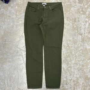 Judy Blue Jeans Womens 7/28 Olive Green Slim Skinny Fit Mid Rise Toothpick Denim